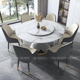  Bàn Ăn Tròn 2 Mặt Đá Xoay Melisa 