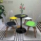  Ghế Cafe Mặt Nệm Lưng Nhựa Chân Gỗ DPA05F – Hiện Đại & Thanh Lịch 