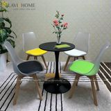  Ghế Cafe Mặt Nệm Lưng Nhựa Chân Gỗ DPA05F – Hiện Đại & Thanh Lịch 