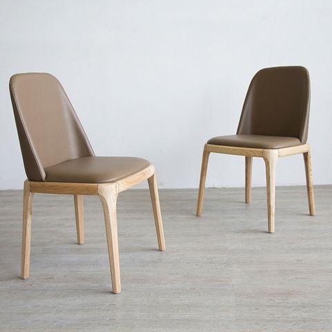 ghế ăn gỗ ash bọc da công nghiệp cao cấp