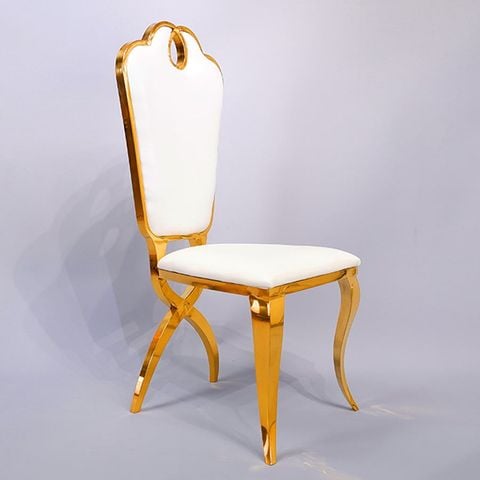 Ghế ăn bọc da mạ vàng phong cách tân cổ điển