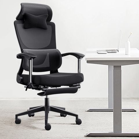 Ghế văn phòng công thái học, điều chỉnh độ cao, tựa đầu và tay vịn tiện lợi