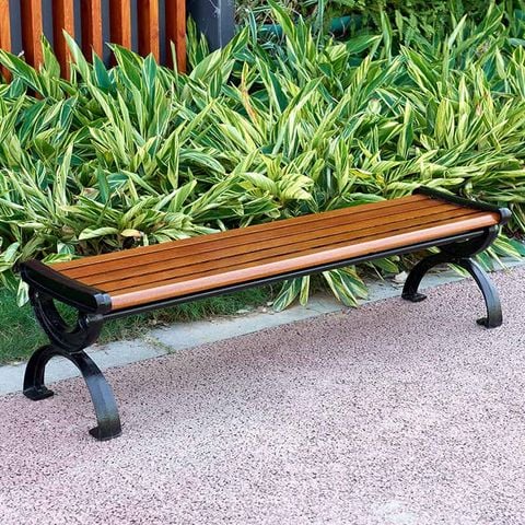 Ghế công viên khung nhôm sơn tĩnh điện, nan gỗ tự nhiên cao cấp