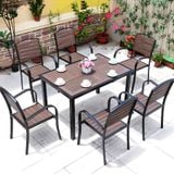  Ghế Ngoài Trời Khung Nhôm Tay Cong Nâu HPG1 