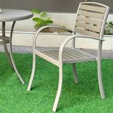  Ghế Sắt Gỗ DPAV10 Xám Khung Nhôm Nan Polywood 
