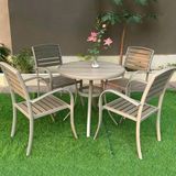  Ghế Sắt Gỗ DPAV10 Xám Khung Nhôm Nan Polywood 