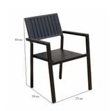  Ghế Ngoài Trời Khung Nhôm Tay Vuông Đen DPAV11 