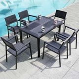  Ghế Ngoài Trời Khung Nhôm Tay Vuông Đen DPAV11 