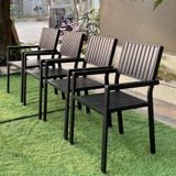 Ghế Ngoài Trời Khung Nhôm Tay Vuông Đen DPAV11 