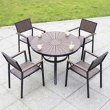  Ghế Ngoài Trời Polywood Tay Vuông Nâu DPAV11B 