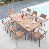  Bộ Bàn Chữ Nhật Ngoài Trời Khung Nhôm Nan Polywood DPBV23 + DPAV11A 