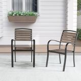  Bộ Bàn Oval Nâu Ngoài Trời Khung Nhôm Nan Polywood HPD6 + HPG1 