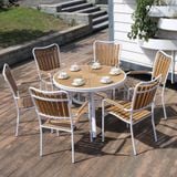  Bàn Tròn Ngoài Trời Khung Nhôm Trắng Nan Polywood HPD105G 