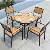  Ghế Ngoài Trời Polywood Tay Vuông Đen DPAV11C 