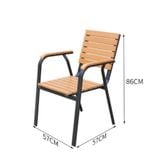  Bộ Bàn Chữ Nhật Ngoài Trời Khung Nhôm Nan Polywood HPBNG1 + HPG2 