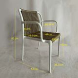  Ghế Nhựa Đúc S3039 - Thiết Kế Hiện Đại Với Dây Dù Đan, Tay Vịn Thoải Mái 