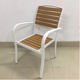  Ghế Ngoài Trời Khung Nhôm Tay Cong Trắng Nan Polywood DPAV10A 