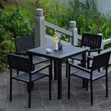  Ghế Ngoài Trời Khung Nhôm Tay Vuông Đen DPAV11 