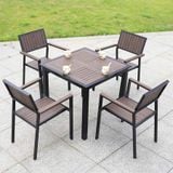  Ghế Ngoài Trời Polywood Tay Vuông Nâu DPAV11B 