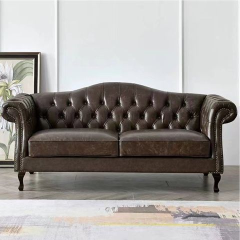 sofa tân cổ điển bọc da cao cấp sang trọng