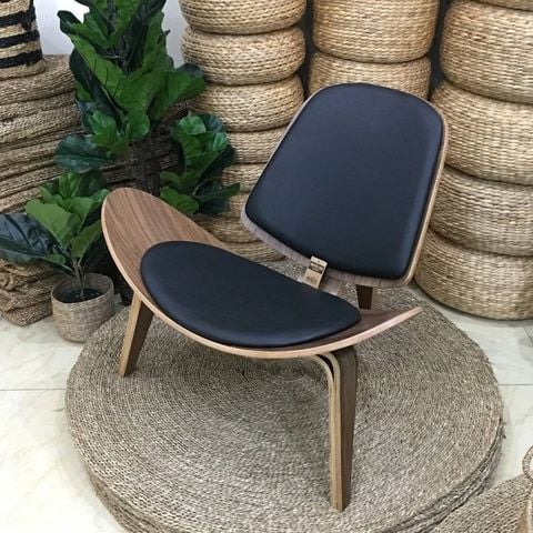 Ghế thư giãn ốp gỗ bọc da cao cấp