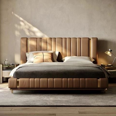 giường da hiện đại cho phòng ngủ nhỏ