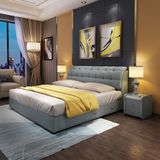  Giường Ngủ Bọc Da Cao Cấp Infinity – Thiết Kế Sang Trọng Với Chi Tiết Inox Ốp Đầu Giường 