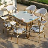  Bộ Bàn Ghế Chữ Nhật Ngoài Trời Giả Mây DPBV12 + DPAV05 