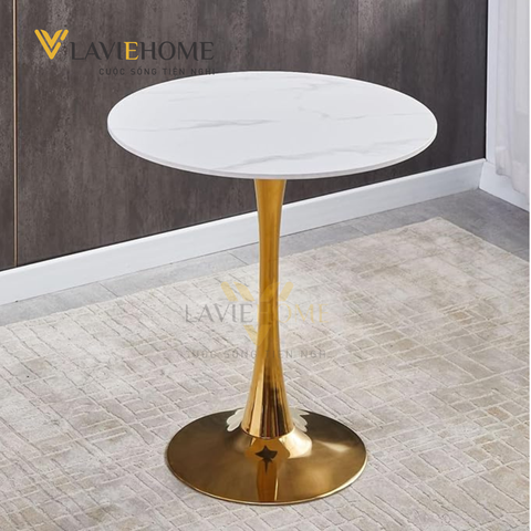  Bàn Tròn Mặt Đá Chân Sắt Tulip Mạ Vàng – Sang Trọng, Đẳng Cấp Cho Mọi Không Gian 