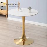  Bàn Tròn Mặt Đá Chân Sắt Tulip Mạ Vàng – Sang Trọng, Đẳng Cấp Cho Mọi Không Gian 