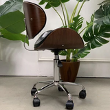  Ghế Cafe Da Ốp Gỗ Chân Bánh Xe Xoay HSCF033 - Sự Lựa Chọn Hoàn Hảo Cho Không Gian 