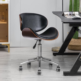  Ghế Cafe Da Ốp Gỗ Chân Bánh Xe Xoay HSCF033 - Sự Lựa Chọn Hoàn Hảo Cho Không Gian 