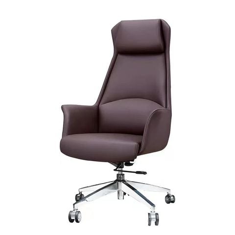Ghế giám đốc bọc da chân sắt mạ crom sang trọng