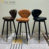  Ghế Bar Da Nệm Chân Sắt Giả Gỗ DPE28A 