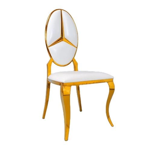 Ghế ăn bọc da mạ vàng phong cách tân cổ điển