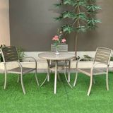  Bàn Tròn Xám Ngoài Trời Khung Nhôm Nan Polywood DPBV20A 