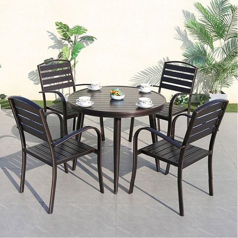 Bộ bàn 4 ghế nhôm đúc ngoài trời, phù hợp mọi phong cách kiến trúc