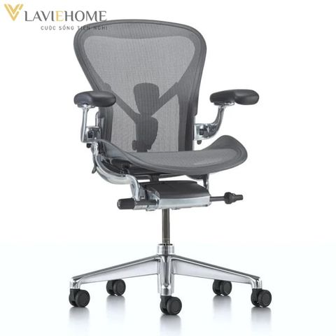  Ghế Công Thái Học Herman Miller Aeron Khung Nhôm Chân Nhôm 
