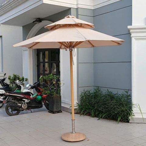 Ô dù chính tâm nhôm sơn giả gỗ cao cấp