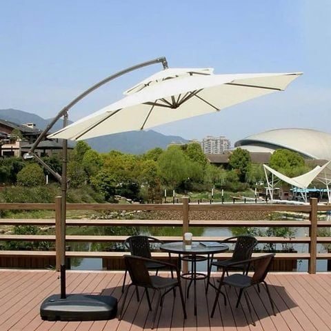 Ô dù đế đá chống gió mạnh, thiết kế hiện đại cho sân vườn