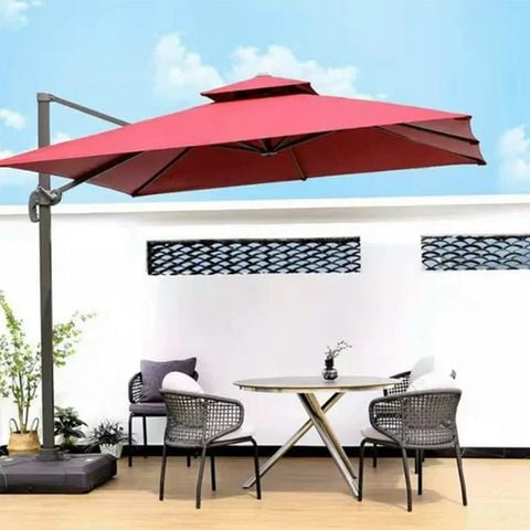 Ô dù ngoài trời với đế đá chắc chắn, thiết kế sang trọng
