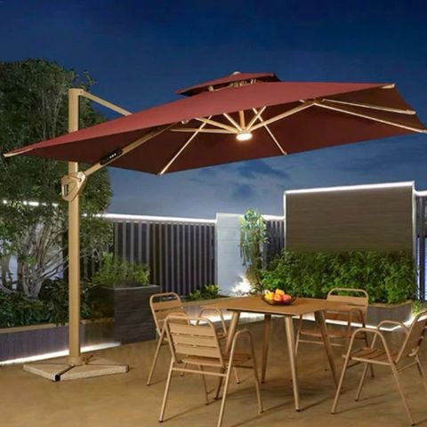 Ô dù phát sáng hiện đại cho không gian sân vườn và quán cafe