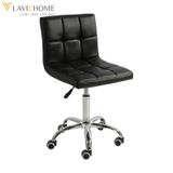  Ghế Cafe Da Kẻ Ô Chân Bánh Xe Xoay DPAC6 