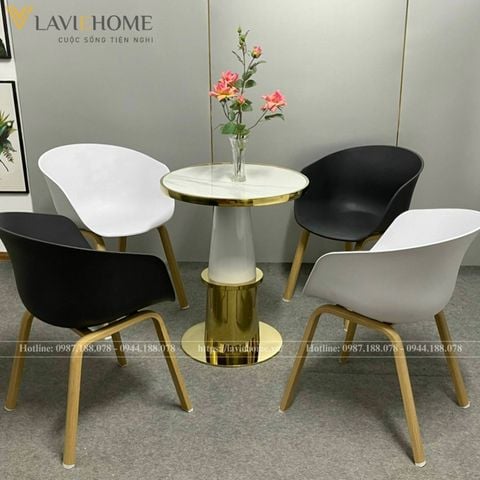  Bàn Ghế Bán Cà Phê DPBD3 + DPA23 Đúc Nhựa PP Nguyên Khối 