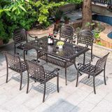  Bộ Bộ Bàn Chữ Nhật Nhôm Đúc Ngoài Trời DPBV08 + DPAV4 