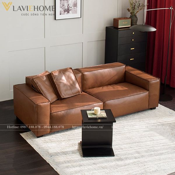 Sofa da phòng khách nhỏ Vardy