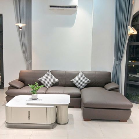 Sofa góc L hiện đại bọc da cao cấp