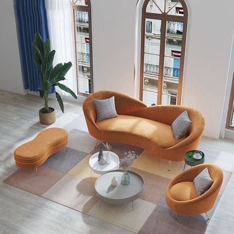 Sofa dài 2m bọc vải tiện lợi cho phòng khách nhỏ