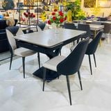  Bộ Bàn Ăn Mặt Đá Oracle + Ghế Caven – Hiện Đại & Sang Trọng 