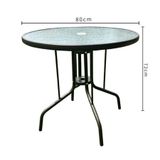  Bàn Tròn Ngoài Trời Khung Thép Mặt Kính Cường Lực DPBV27 